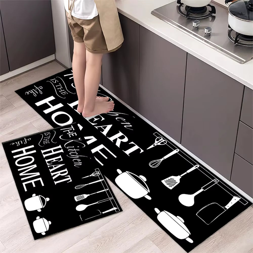 Non-Slip Kitchen Mat – Long Crystal Velvet Rug, Absorbent Floor Mat for Living Room & Bedroom