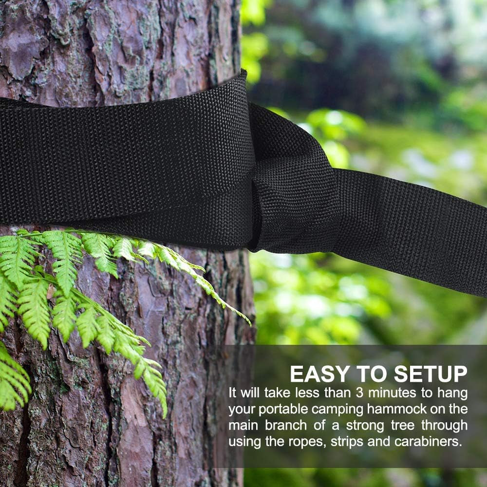 Single Camping Hammock with Carrying Bag – Portable, Lightweight, Supports 264 lbs, Easy to Carry (Blue & Green)