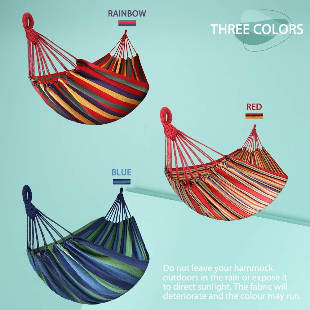 Single Camping Hammock with Carrying Bag – Portable, Lightweight, Supports 264 lbs, Easy to Carry (Blue & Green)