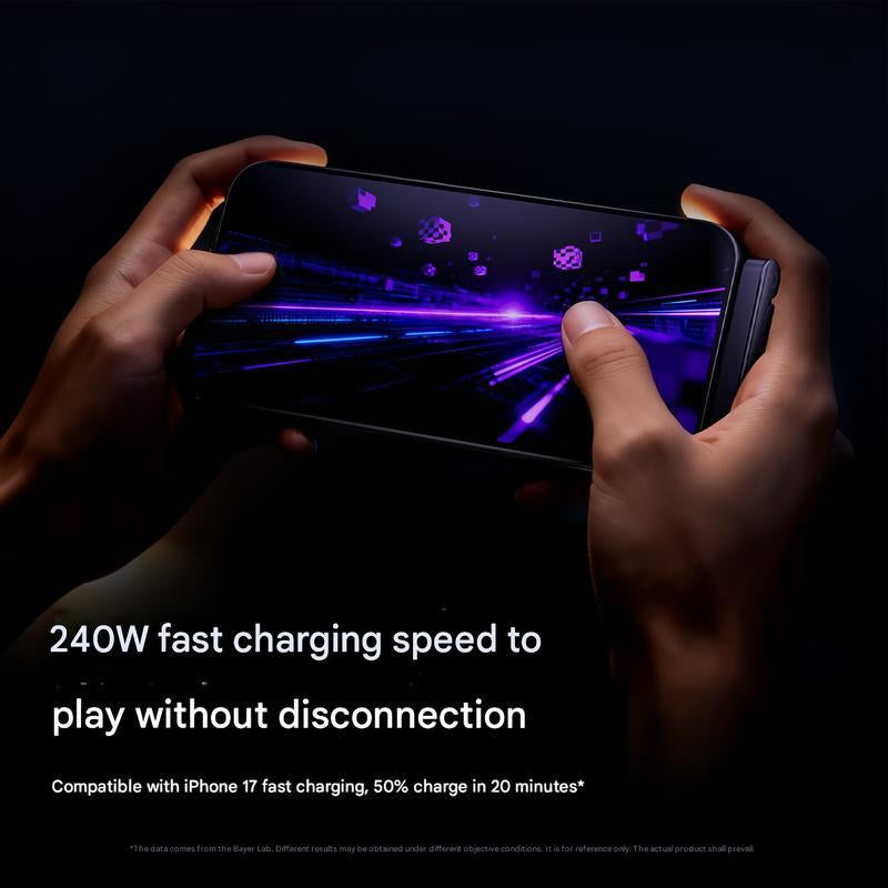 Basemo Invisible Holder Charger – 240W Super Fast Charging 2-in-1 Cable & Phone Stand