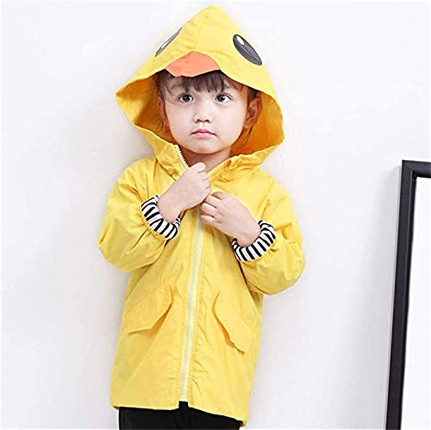 Toddler Duck Raincoat — Cute Cartoon Waterproof Hooded Jacket (1–5 Years)