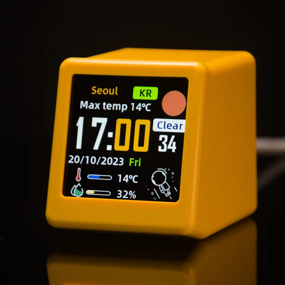 Ultra Smart WIFI Weather Station Clock – Desktop Bedside Display with Photo Album & GIF Animation