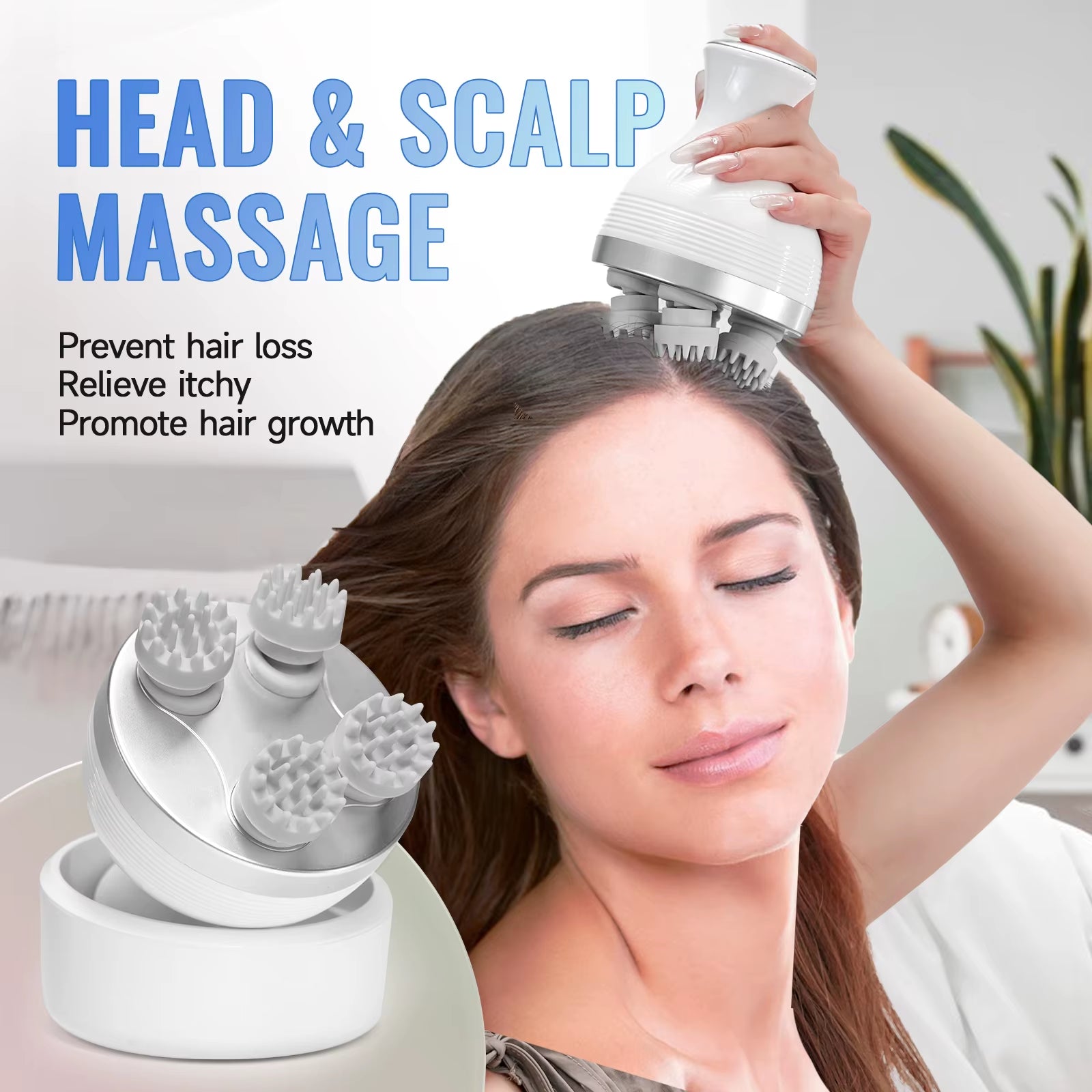 Wireless Smart Head Massager – Deep Tissue Neck & Scalp Kneading Device