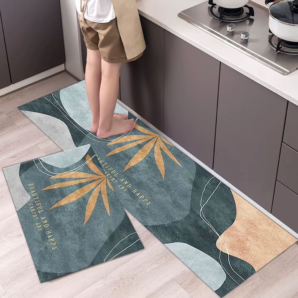Non-Slip Kitchen Mat – Long Crystal Velvet Rug, Absorbent Floor Mat for Living Room & Bedroom