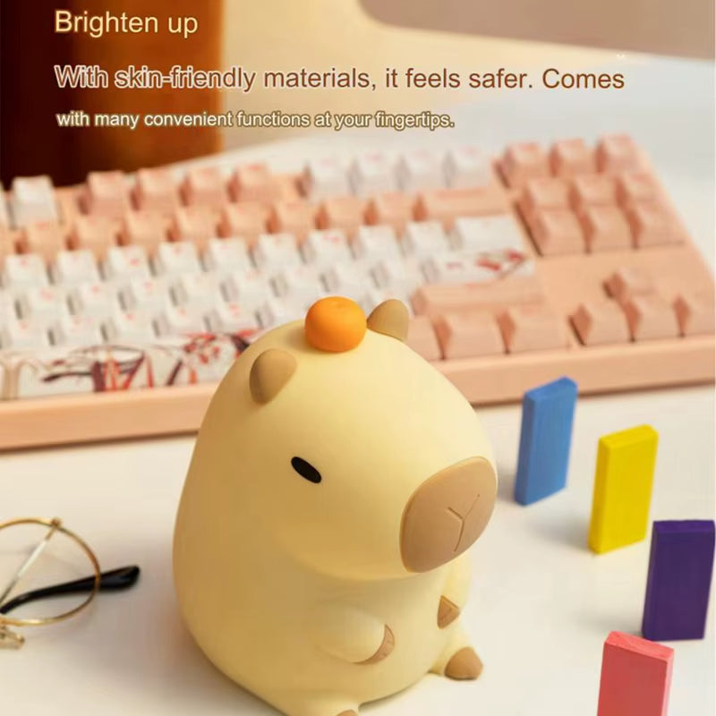 Cute Cartoon Capybara Night Light Battery Dimming Sleep Night Lamp for Children'S Room Decor
