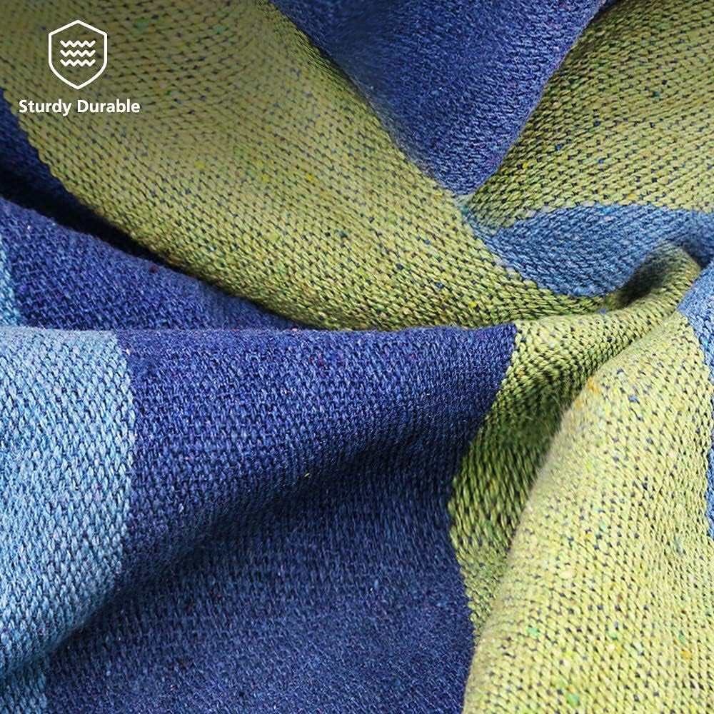 Single Camping Hammock with Carrying Bag – Portable, Lightweight, Supports 264 lbs, Easy to Carry (Blue & Green)