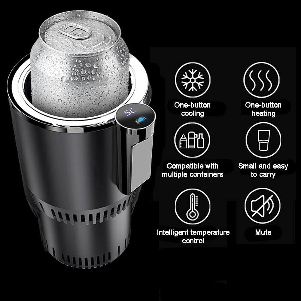 2-in-1 Car Cup Warmer and Cooler – Smart Heating & Cooling Mug Holder (Black)