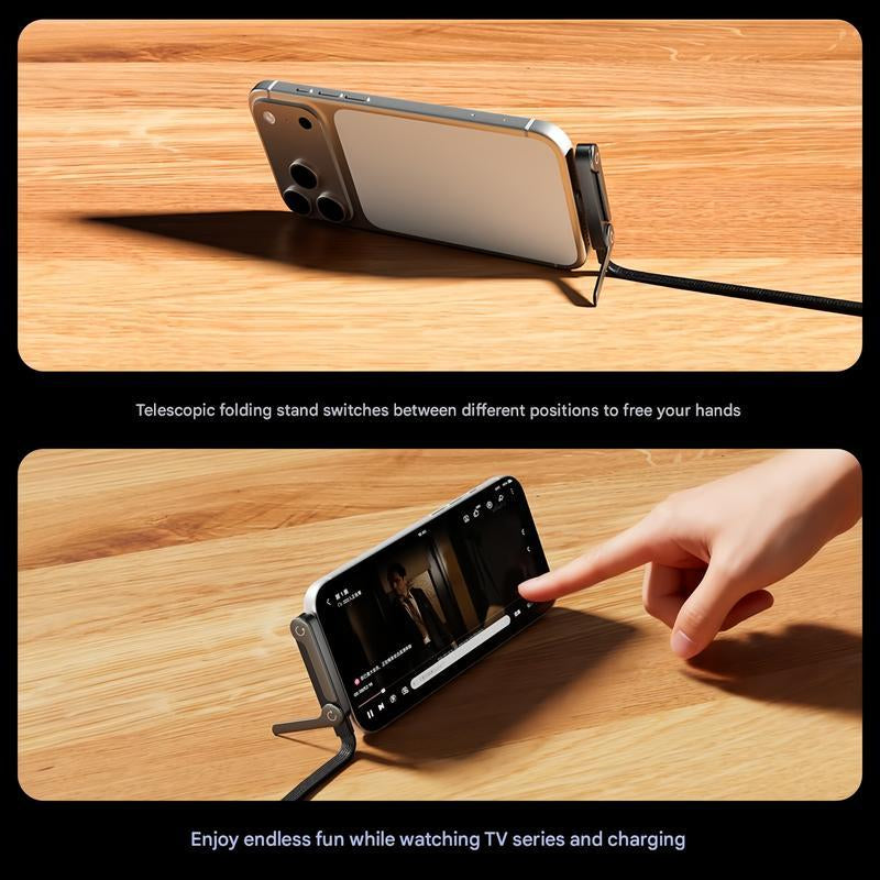 Basemo Invisible Holder Charger – 240W Super Fast Charging 2-in-1 Cable & Phone Stand