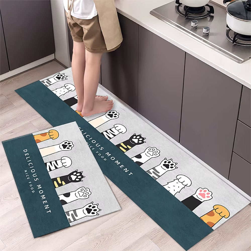 Non-Slip Kitchen Mat – Long Crystal Velvet Rug, Absorbent Floor Mat for Living Room & Bedroom