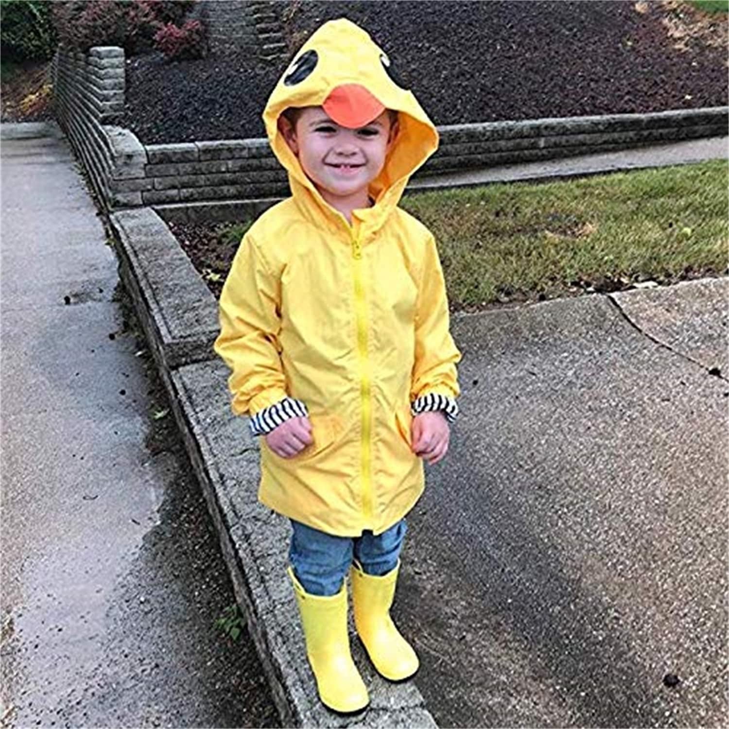 Toddler Duck Raincoat — Cute Cartoon Waterproof Hooded Jacket (1–5 Years)
