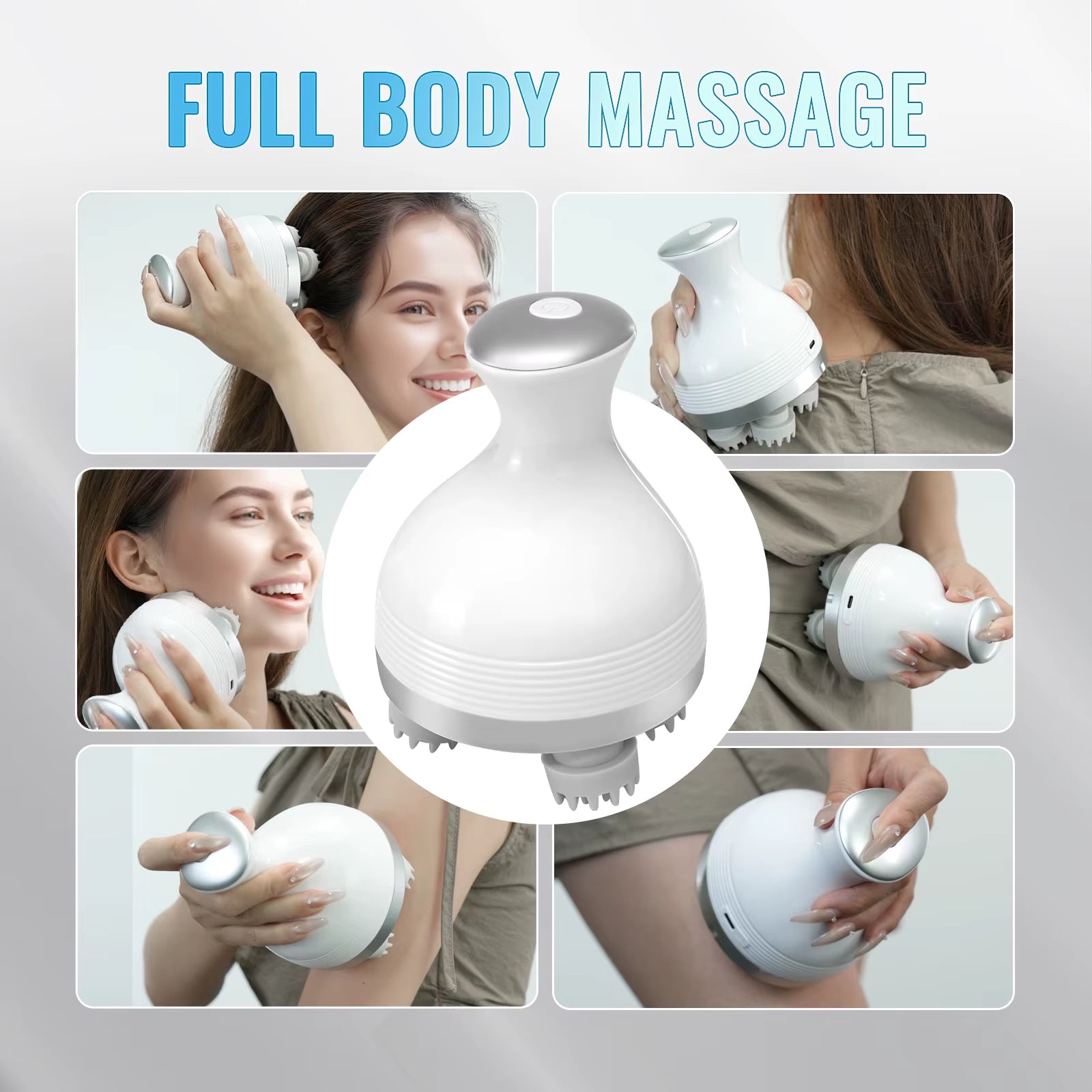 Wireless Smart Head Massager – Deep Tissue Neck & Scalp Kneading Device