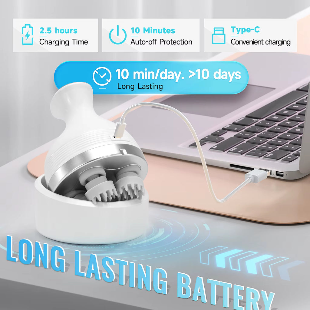 Wireless Smart Head Massager – Deep Tissue Neck & Scalp Kneading Device