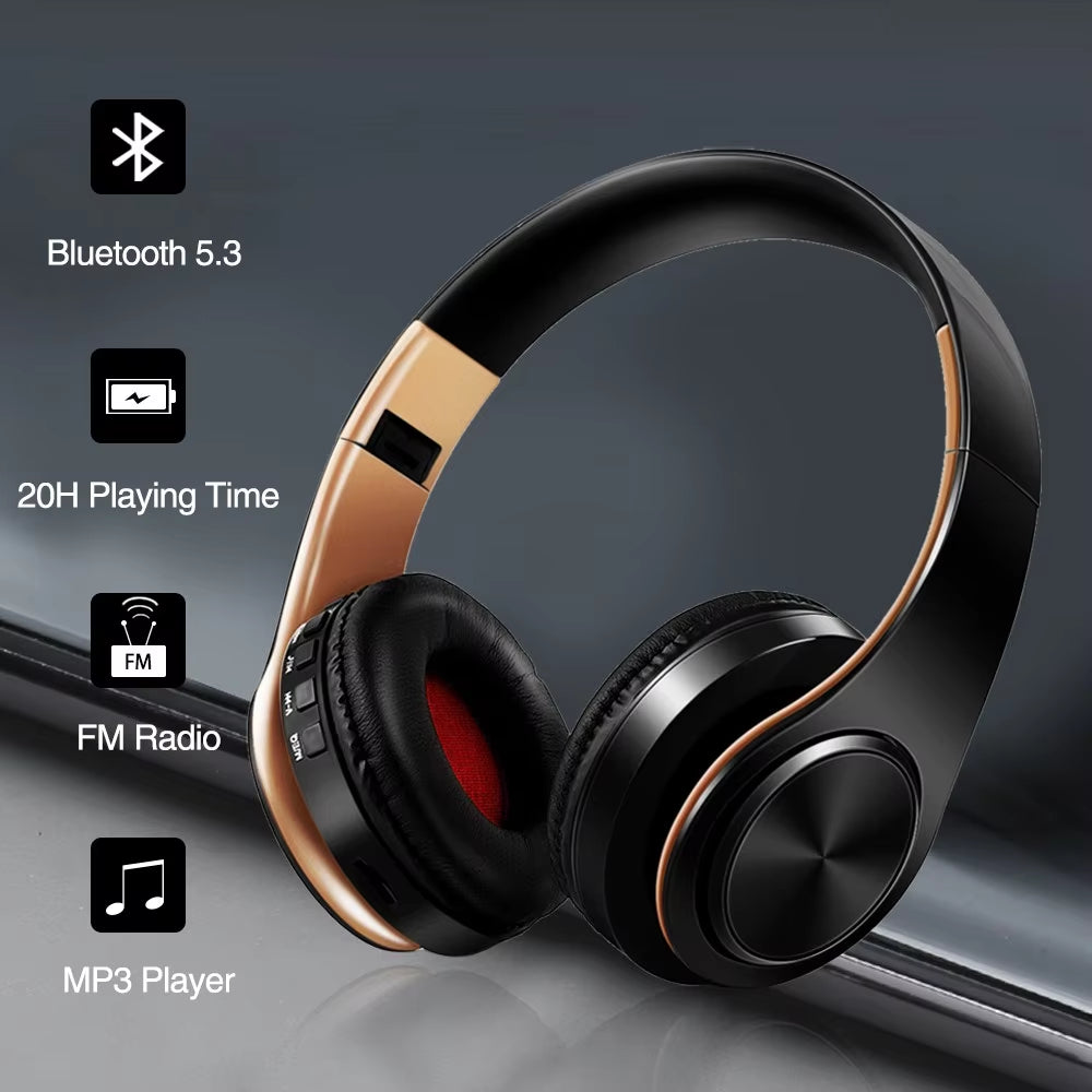 HiFi Stereo Bluetooth Earphones with FM & SD Card Support