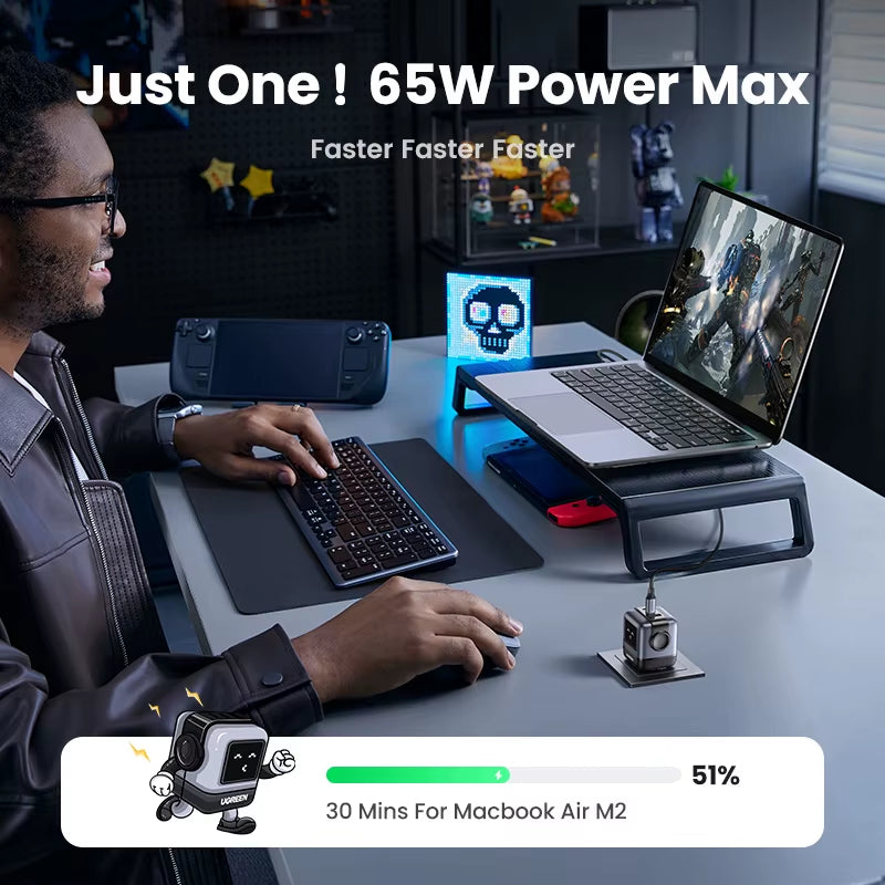 65W GaN PD Fast Charger for Mobile and Laptop – Uno Robot Design