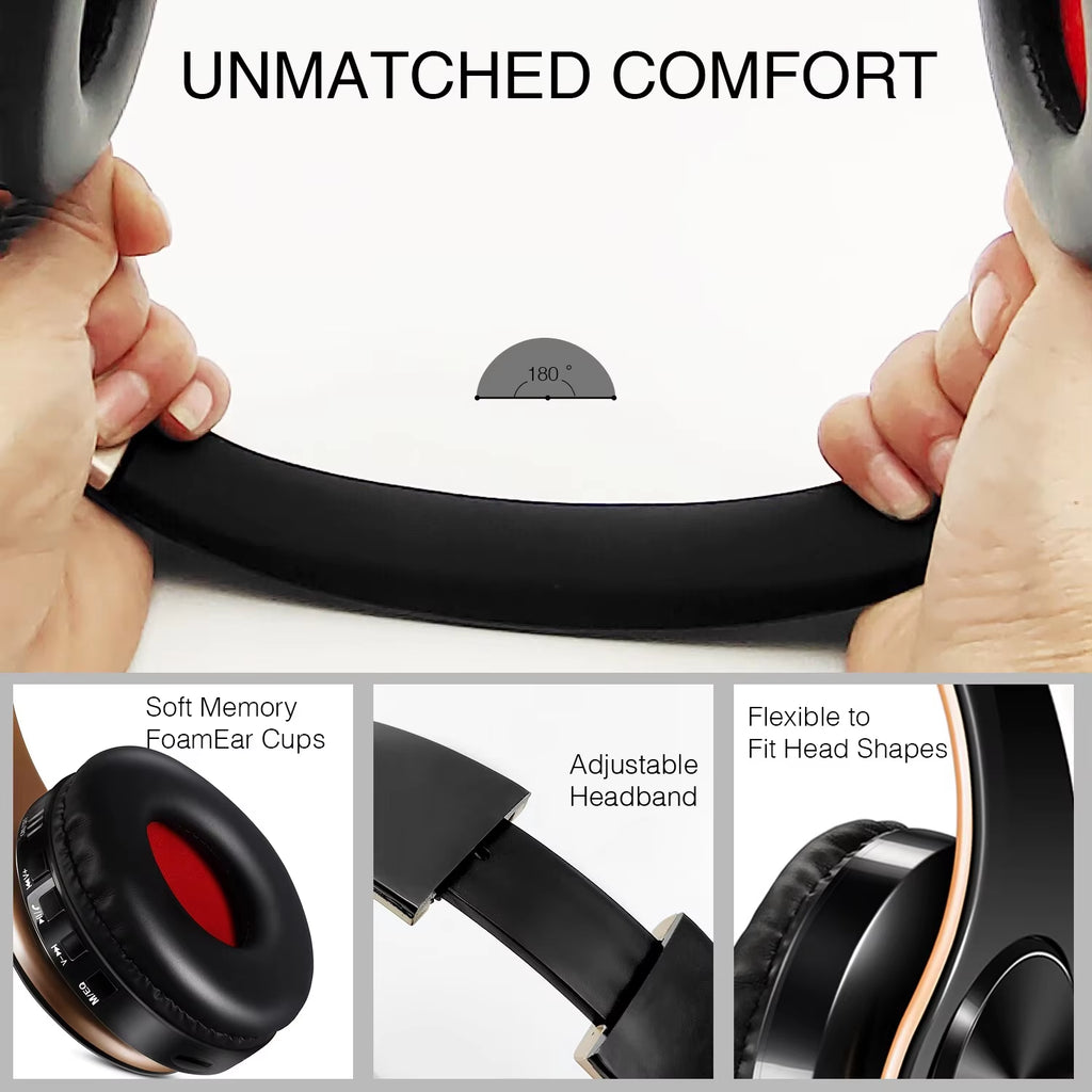 HiFi Stereo Bluetooth Earphones with FM & SD Card Support