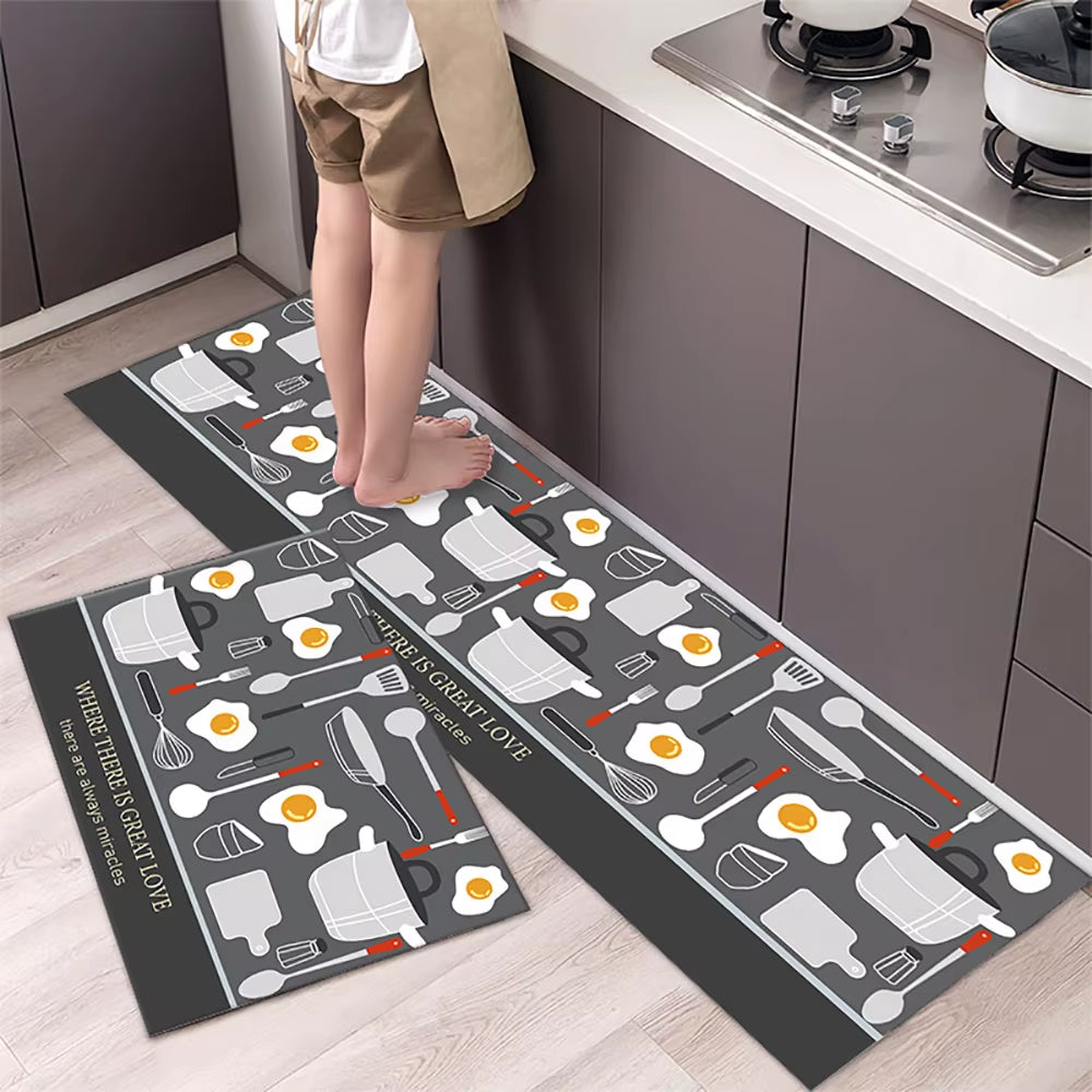 Non-Slip Kitchen Mat – Long Crystal Velvet Rug, Absorbent Floor Mat for Living Room & Bedroom