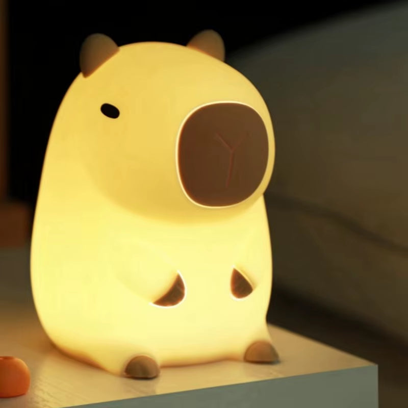 Cute Cartoon Capybara Night Light Battery Dimming Sleep Night Lamp for Children'S Room Decor