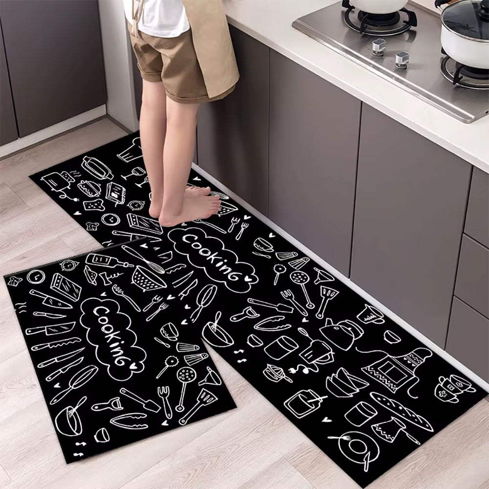 Non-Slip Kitchen Mat – Long Crystal Velvet Rug, Absorbent Floor Mat for Living Room & Bedroom