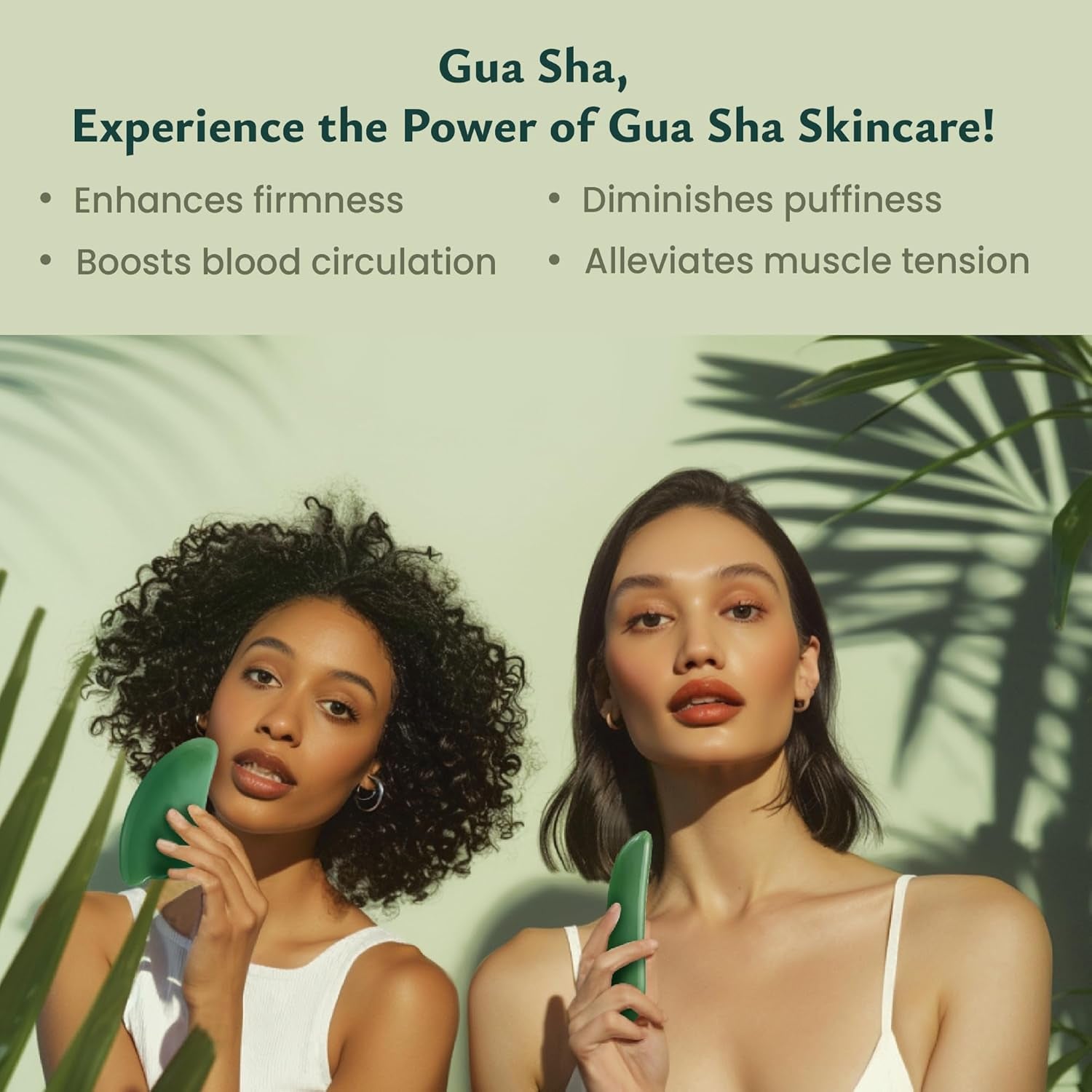 4 Pcs Gua Sha Massage Tool Set – Facial, SPA & Trigger Point Therapy (Green)