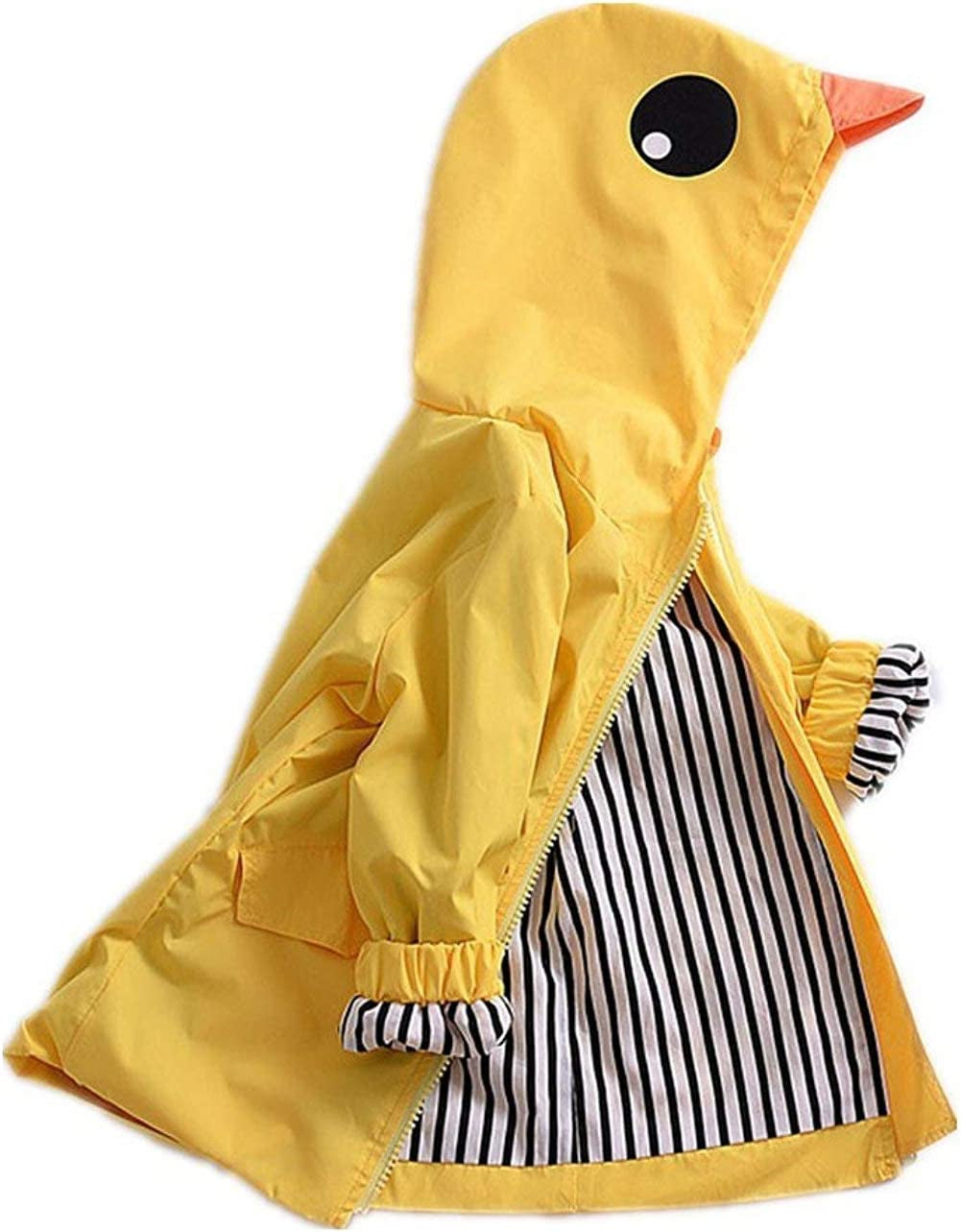 Toddler Duck Raincoat — Cute Cartoon Waterproof Hooded Jacket (1–5 Years)