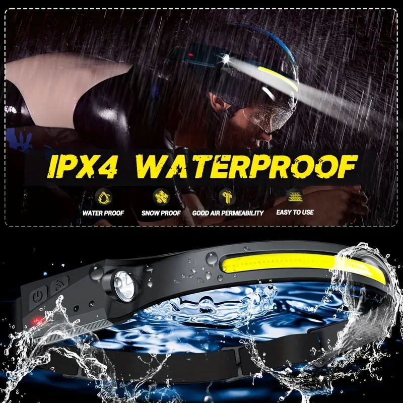 2X Waterproof Headlamp Night Buddy LED Sensor 230° Head Torch Headlight Band