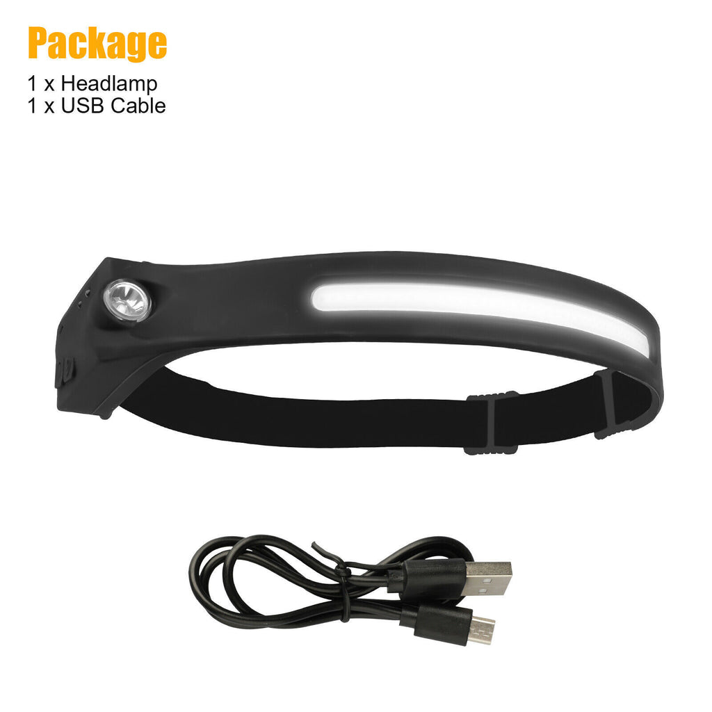 2X Waterproof Headlamp Night Buddy LED Sensor 230° Head Torch Headlight Band